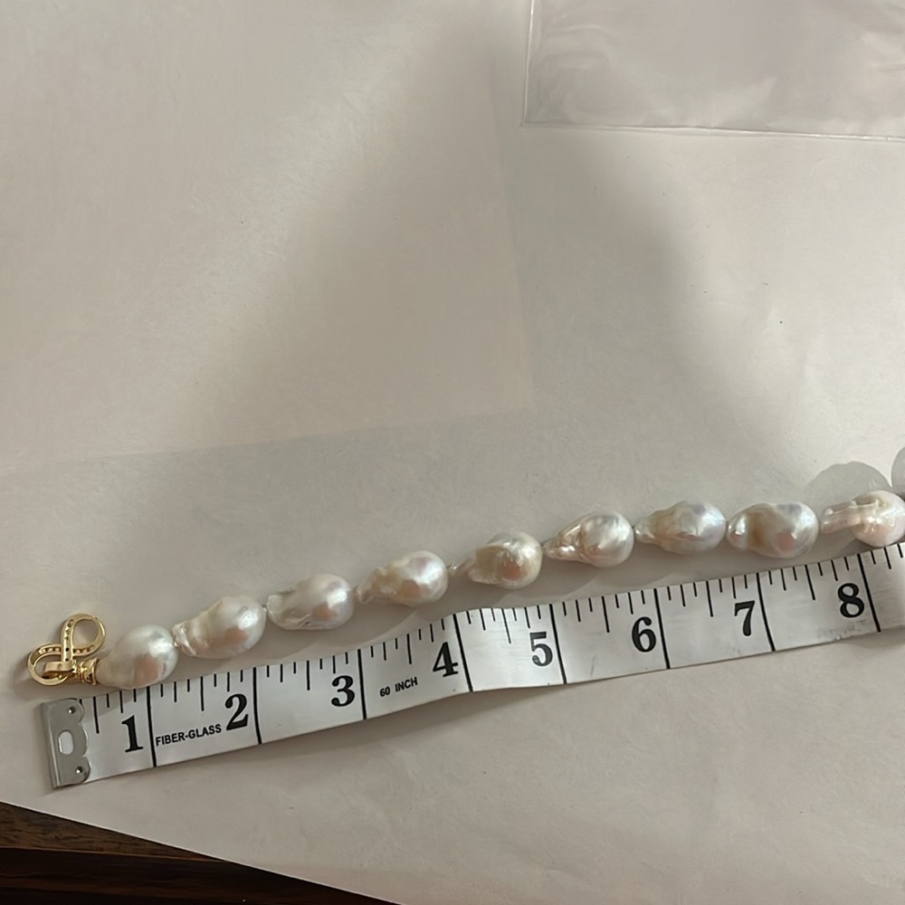 Genuine Natural Irregular Baroque Freshwater Large Pearl Choker Necklace - Picture 11 of 12